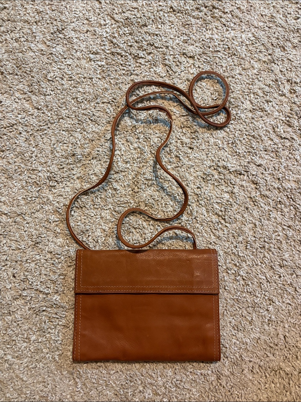 Kenneth Cole Brown Leather Crossbody Messenger Bag
